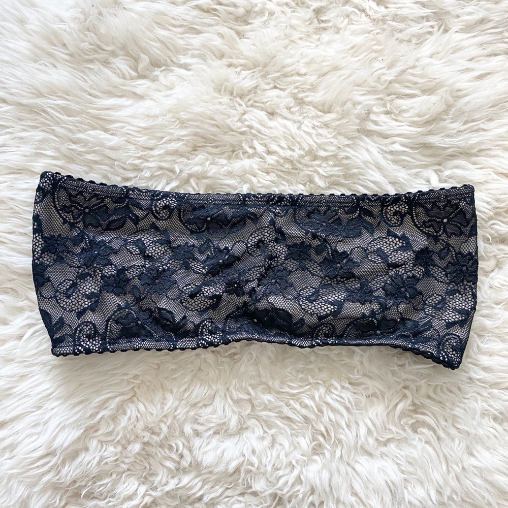 Top Secret Black Lace Tube Bra